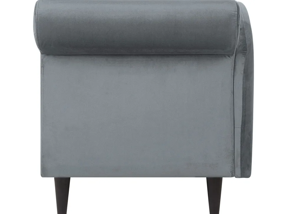 Right Hand Velvet Chaise Lounge Light Grey Luiro