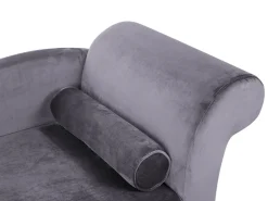 Right Hand Velvet Chaise Lounge Dark Grey Luiro