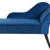 Right Hand Velvet Chaise Lounge Cobalt Blue Biarritz