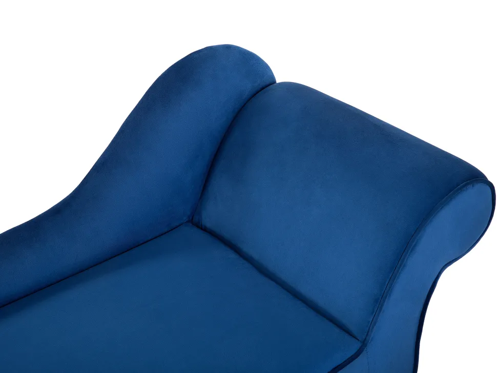 Right Hand Velvet Chaise Lounge Cobalt Blue Biarritz
