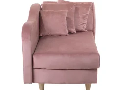 Right Hand Velvet Chaise Lounge With Storage Pink Meri