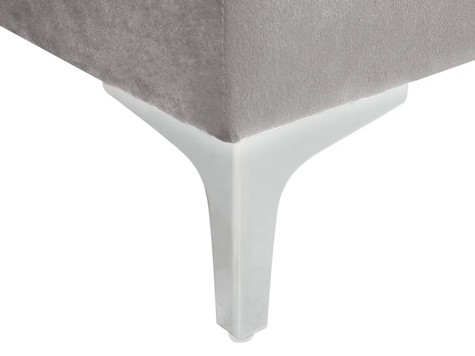 Right Hand Velvet Corner Sofa Grey Timra