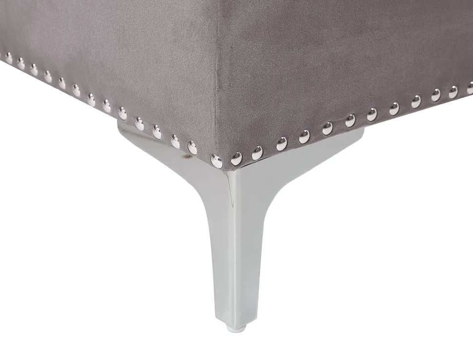 Right Hand Velvet Corner Sofa Grey Flen