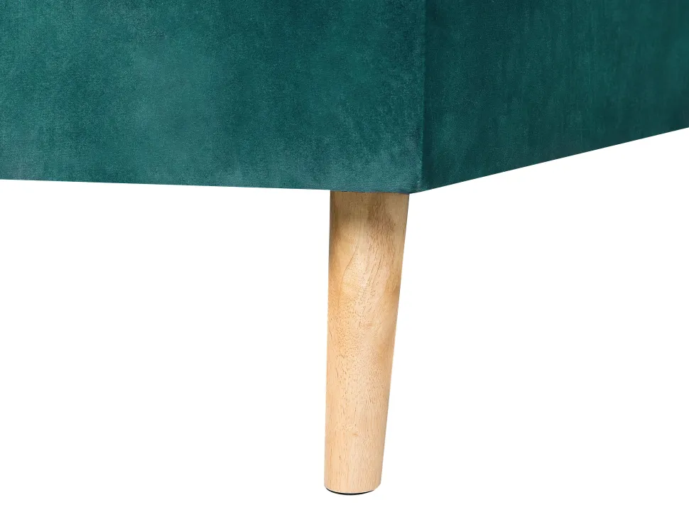 Right Hand Velvet Corner Sofa Bed Green Vadso