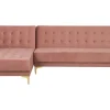 Right Hand Velvet Corner Sofa Pink Aberdeen