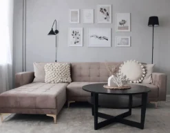 Right Hand Velvet Corner Sofa Pink Aberdeen