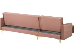 Right Hand Velvet Corner Sofa Pink Aberdeen