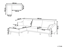 Right Hand Velvet Corner Sofa Grey Varde