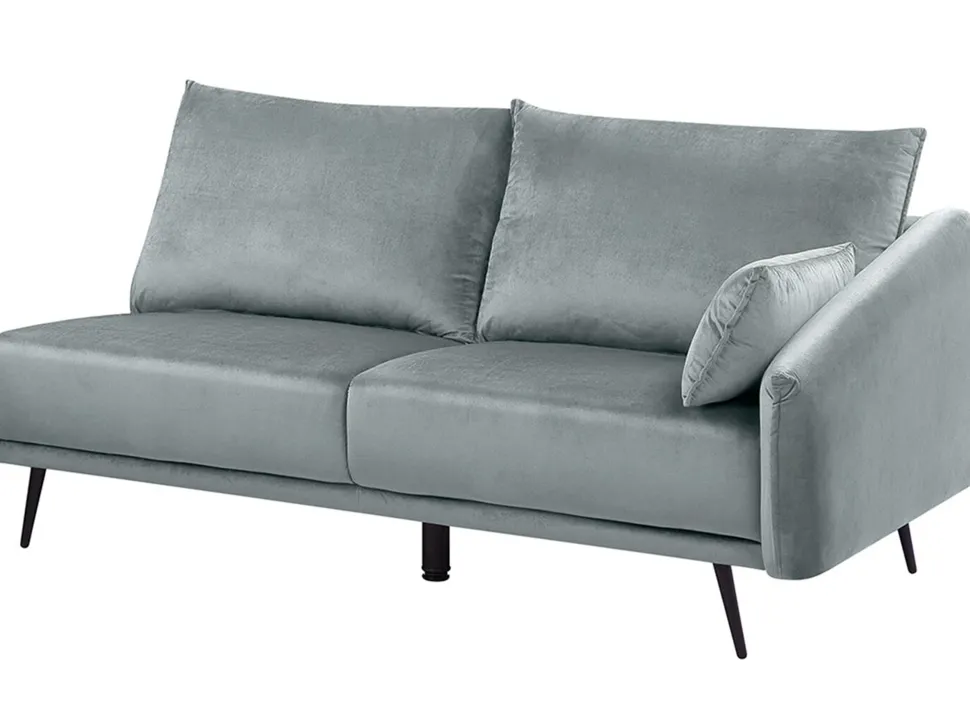 Right Hand Velvet Corner Sofa Grey Varde