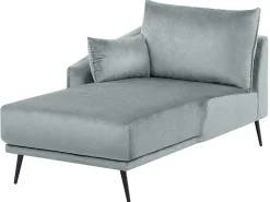 Right Hand Velvet Corner Sofa Grey Varde