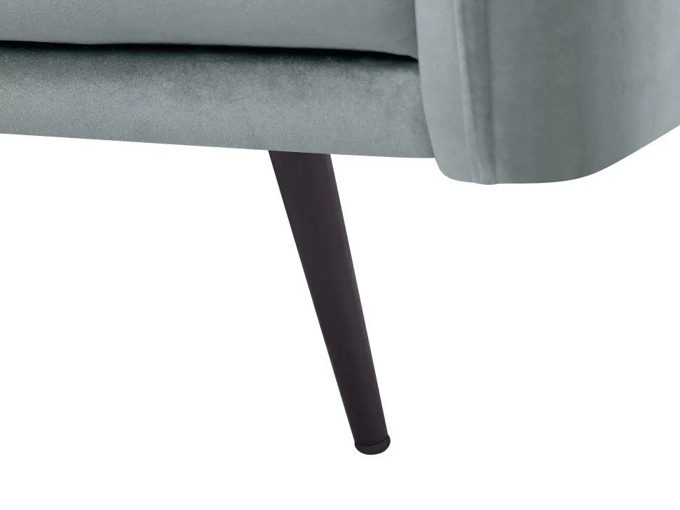 Right Hand Velvet Corner Sofa Grey Varde