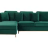 Right Hand Velvet Corner Sofa Emerald Green Oslo