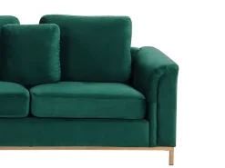 Right Hand Velvet Corner Sofa Emerald Green Oslo