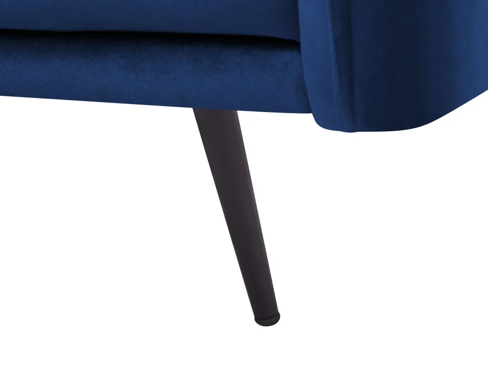 Right Hand Velvet Corner Sofa Led Navy Blue Varde