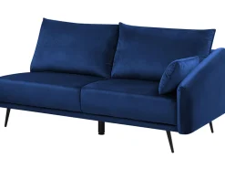 Right Hand Velvet Corner Sofa Led Navy Blue Varde