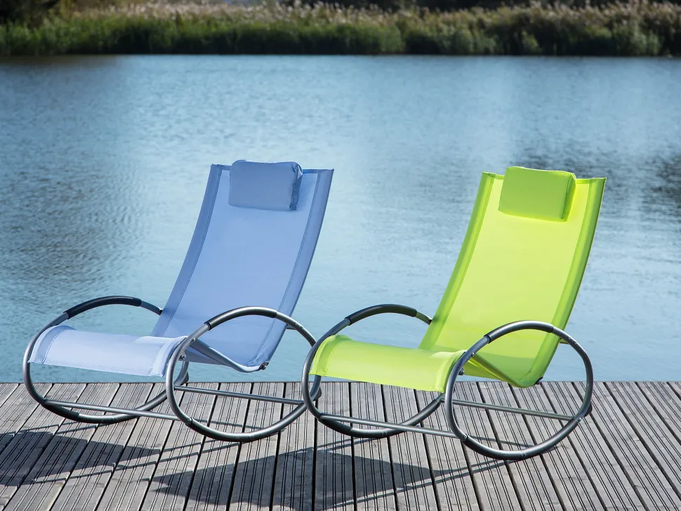 Rocking Sun Lounger Blue Campo