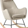 Schaukelsessel Polsterbezug Hellbeige Arrie