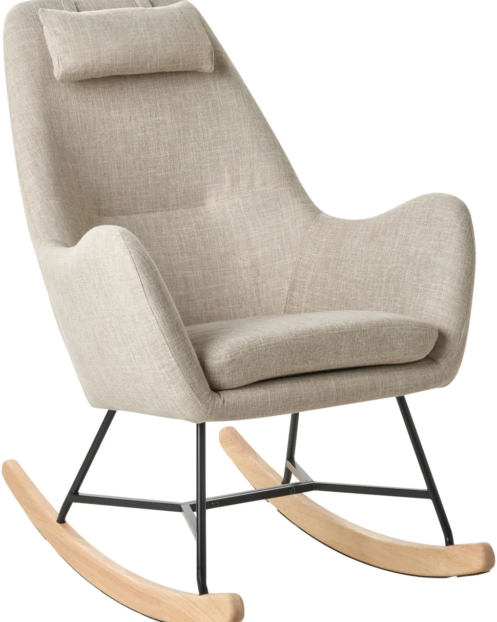 Schaukelsessel Polsterbezug Hellbeige Arrie