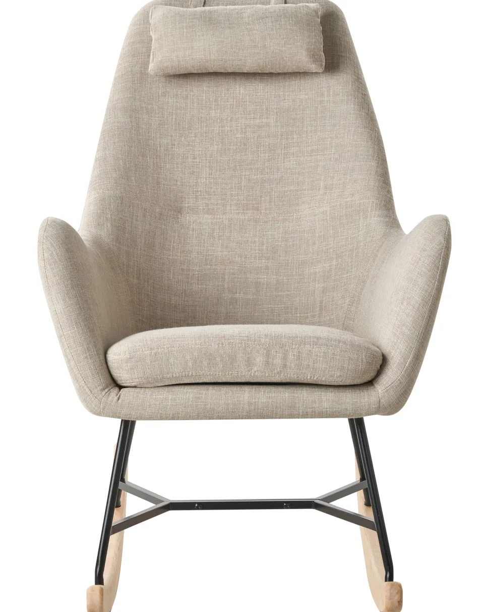 Schaukelsessel Polsterbezug Hellbeige Arrie