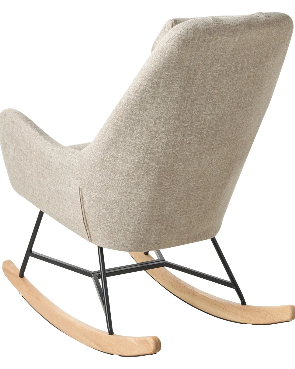 Schaukelsessel Polsterbezug Hellbeige Arrie