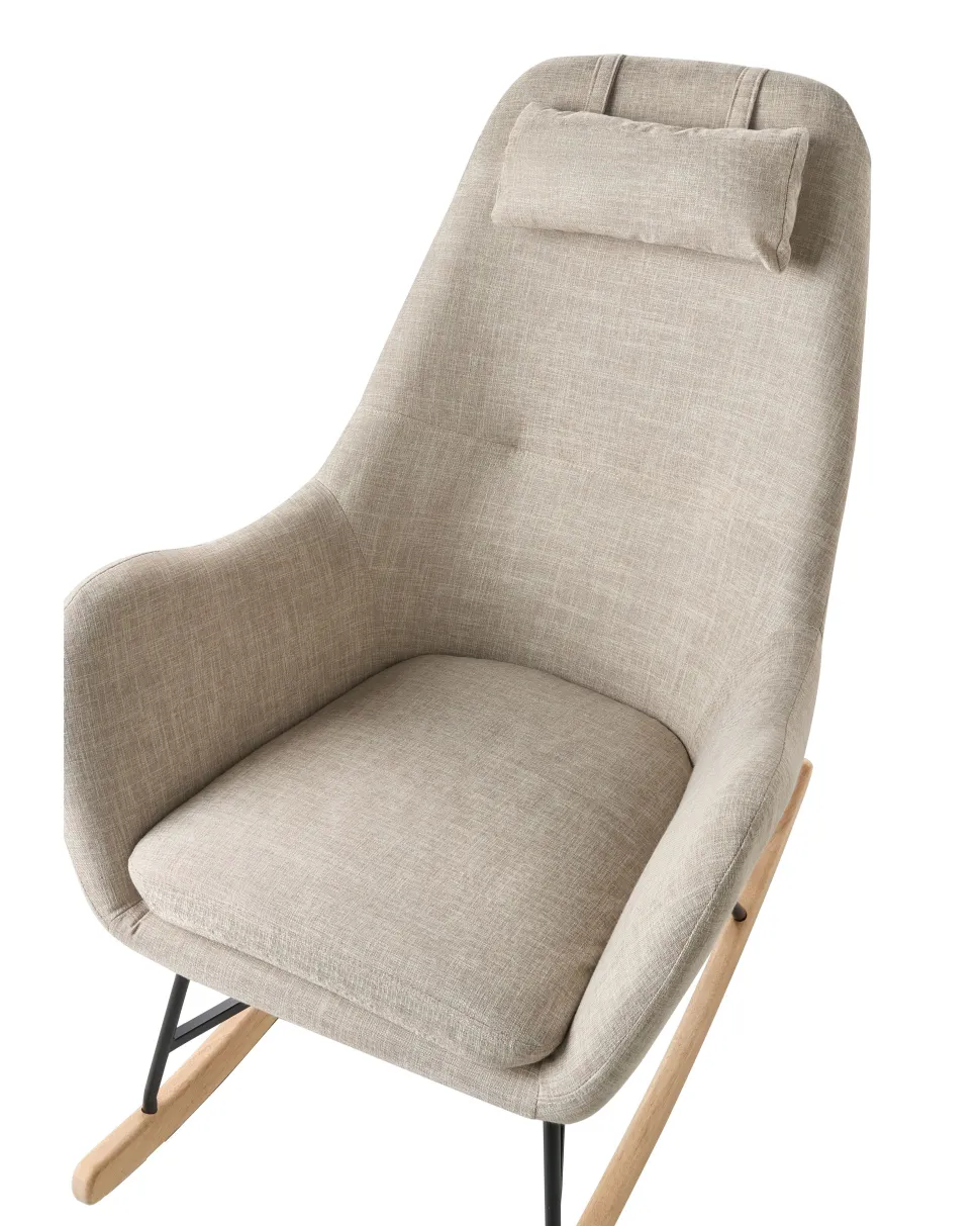 Schaukelsessel Polsterbezug Hellbeige Arrie