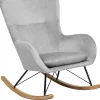 Schaukelsessel Samtstoff Hellgrau Ellan