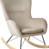 Schaukelsessel Samtstoff Beige Ellan
