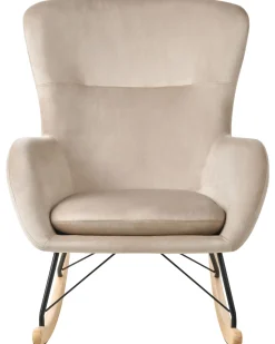 Schaukelsessel Samtstoff Beige Ellan