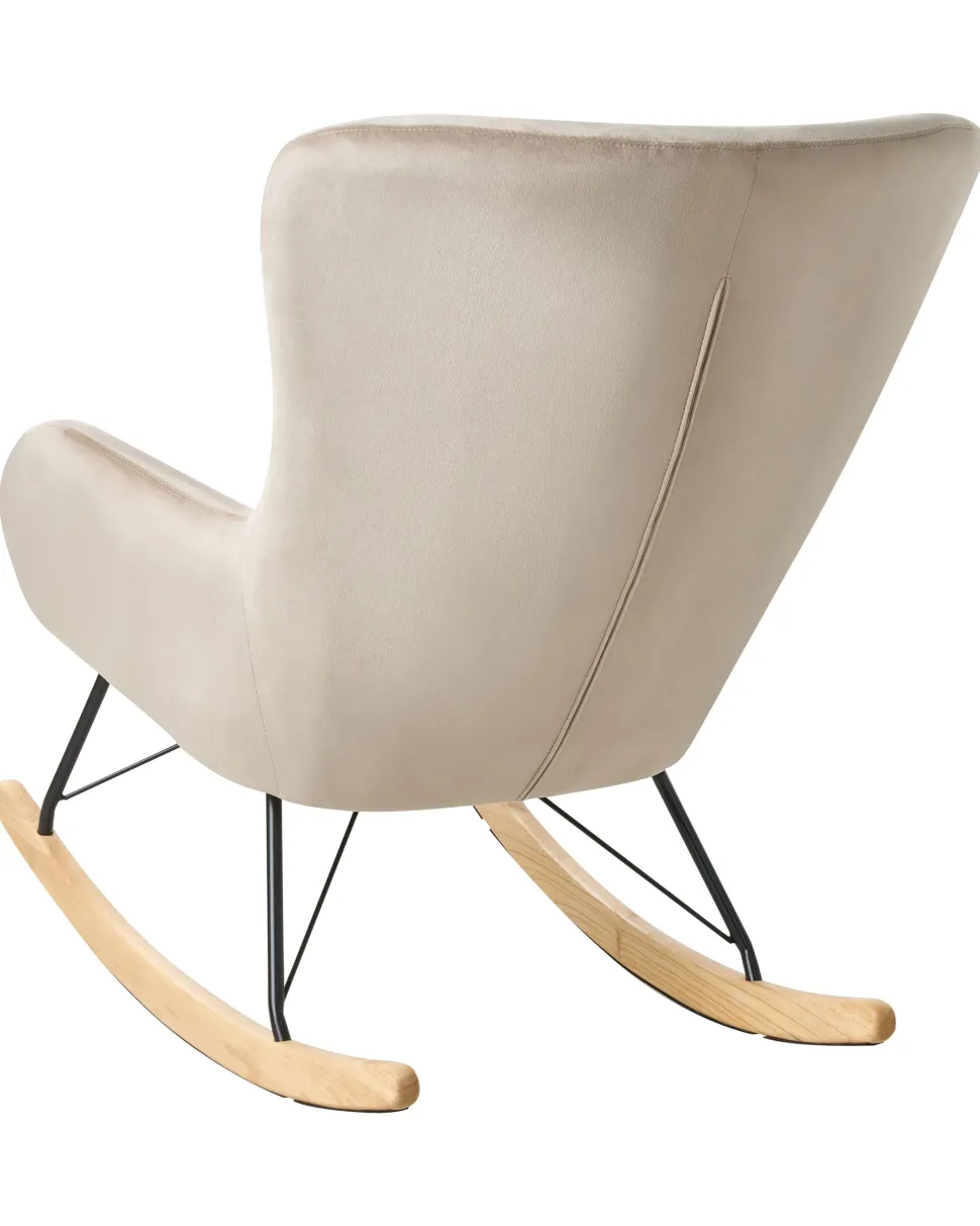 Schaukelsessel Samtstoff Beige Ellan