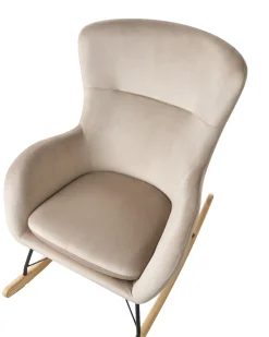 Schaukelsessel Samtstoff Beige Ellan