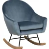 Schaukelsessel Samtstoff Blau Oxie