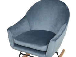 Schaukelsessel Samtstoff Blau Oxie