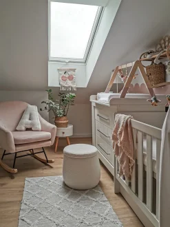 Schaukelsessel Samtstoff Rosa Oxie