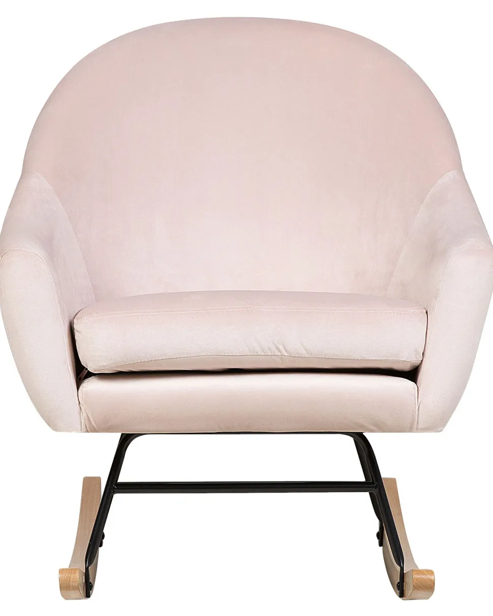 Schaukelsessel Samtstoff Rosa Oxie