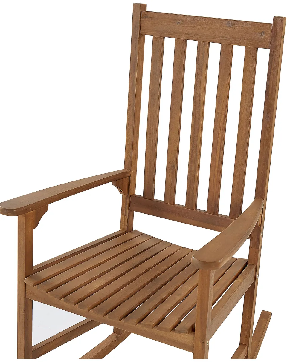 Schaukelstuhl Akazienholz Heller Holzfarbton Bojano
