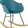 Schaukelstuhl Kunststoff / Buchenholz Blaugrun Harmony