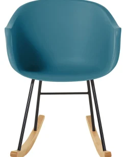 Schaukelstuhl Kunststoff / Buchenholz Blaugrun Harmony