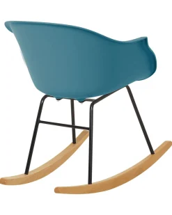 Schaukelstuhl Kunststoff / Buchenholz Blaugrun Harmony