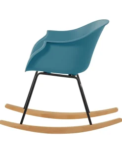 Schaukelstuhl Kunststoff / Buchenholz Blaugrun Harmony