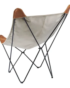 Schmetterlingssessel Kunstleder Goldbraun / Schwarz Nybro