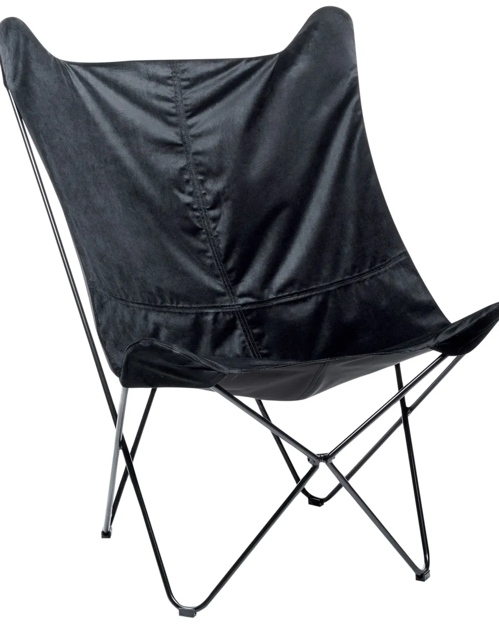 Schmetterlingssessel Samtstoff Schwarz Nybro