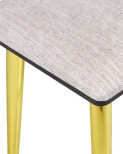 Schminktisch Mit Rundem Led-Spiegel Hocker 6 Schubladen Schwarz / Gold Yves