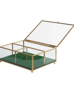 Schmuckschatulle Glas Gold 21 X 17 Cm Saintes
