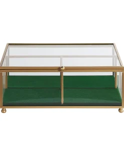 Schmuckschatulle Glas Gold 21 X 17 Cm Saintes