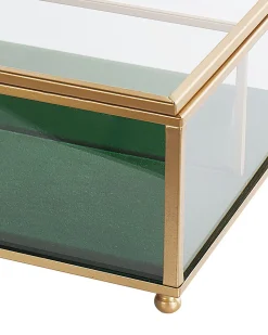 Schmuckschatulle Glas Gold 21 X 17 Cm Saintes