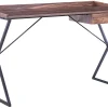 Schreibtisch Dunkler Holzfarbton / Schwarz 120 X 54 Cm Mit Schublade Noxon