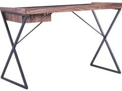Schreibtisch Dunkler Holzfarbton / Schwarz 120 X 54 Cm Mit Schublade Noxon