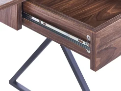 Schreibtisch Dunkler Holzfarbton / Schwarz 120 X 54 Cm Mit Schublade Noxon