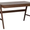 Schreibtisch Dunkler Holzfarbton 120 X 70 Cm 2 Schubladen Sheslay