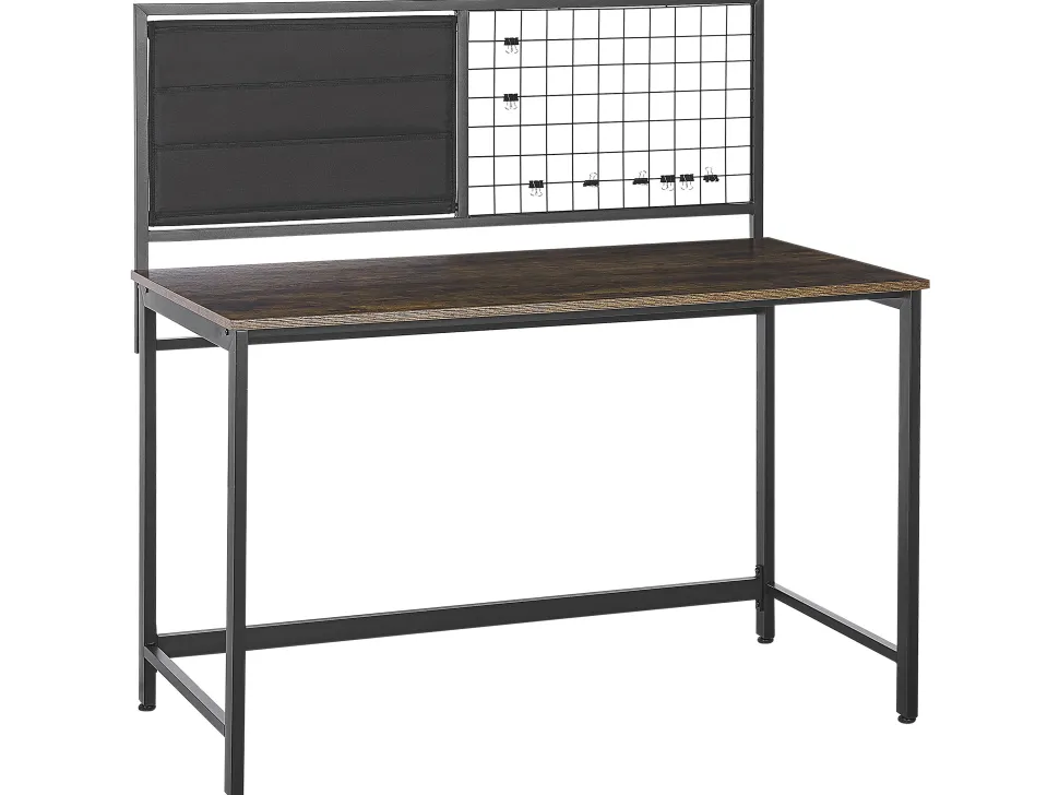 Schreibtisch Dunkler Holzfarbton / Schwarz 118 X 60 Cm Vince